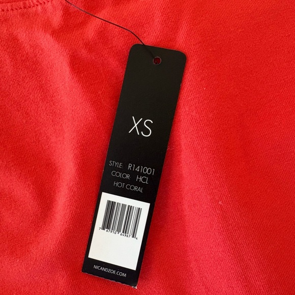 New XS Nic & Zoe Orange Coral Scoop Neck Tank Top - Picture 10 of 13
